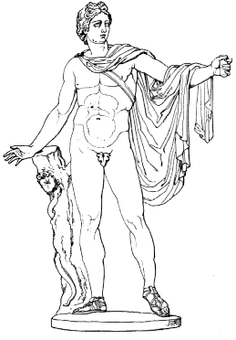 classical line drawing of Apollo