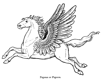 line drawing of Pegasus